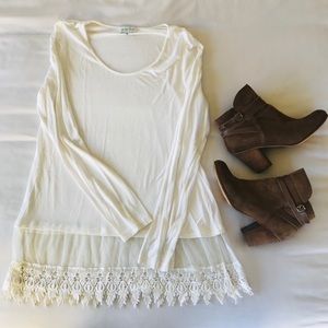 Cream Lace Longsleeve Top